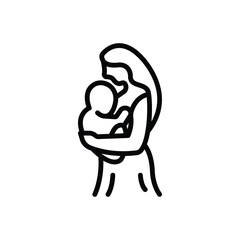 Obraz premium Black line icon for newborn care