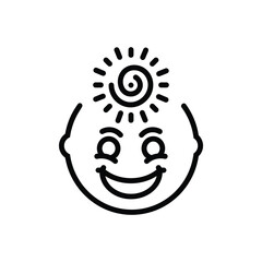 Black line icon for child psychiatry