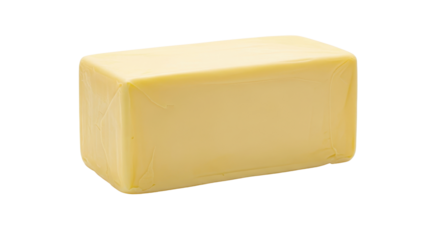 Fresh block of yellow cheese isolated on white background