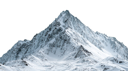 Obraz premium Snow covered mountain peak isolated on transparent background