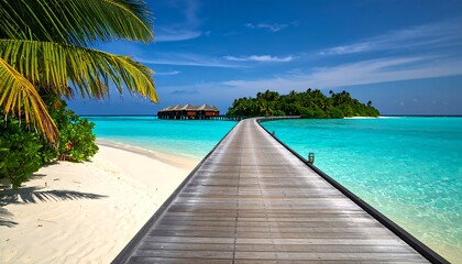 Naklejka premium Tropical island boardwalk (1)