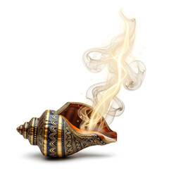 Shankha Ornate Shell &ndash; Golden Smoke &ndash; Blue Detail