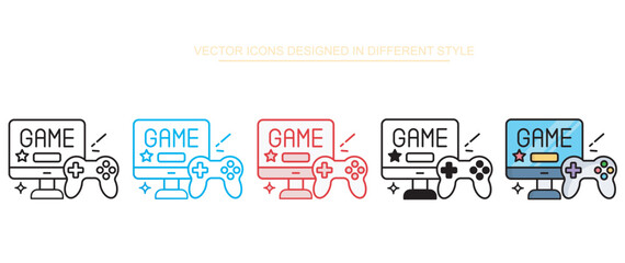Game Sale icon design with white background stock illustration