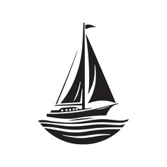 sailboat vector illustration on a white background.Simple design,perfect for various uses.