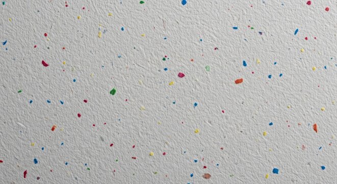 Close up of speckled paper with colorful spots creating a textured surface for arts and crafts projects or presentations