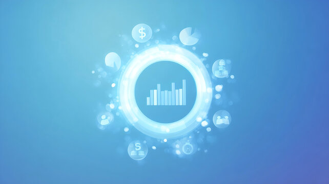 A corporate circular infographic dividing metrics into clean segments around a central figure. Muted blues and grays, simple icons, and generous spacing make it presentation-ready and easy to read.