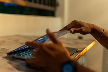 Modern business and financial trade concept with notebook, phone, and remote working lifestyle. Perfect for illustrating communication, call, digital work, and professional productivity anywhere.