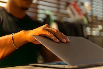 Modern business and financial trade concept with notebook, phone, and remote working lifestyle. Perfect for illustrating communication, call, digital work, and professional productivity anywhere.