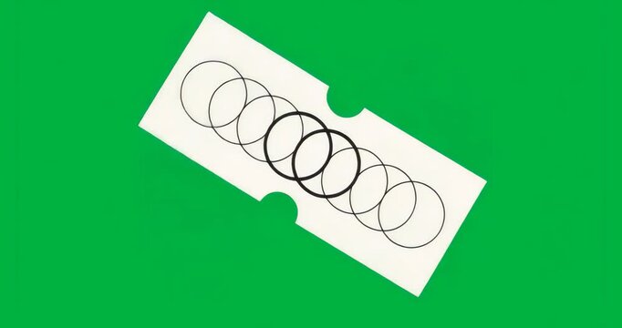 Swirling glow starting ticket rotating tilting on transparent backdrop showing overlapping rings