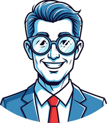 confident businessman a portrait of success and optimism, isolated on transparent background