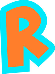 Bold letter R design with a playful, modern style for creative projects and branding initiatives