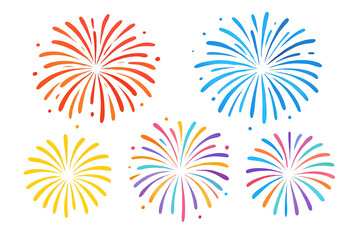 vector illustration of a fireworks. fireworks on white background. celebration concept