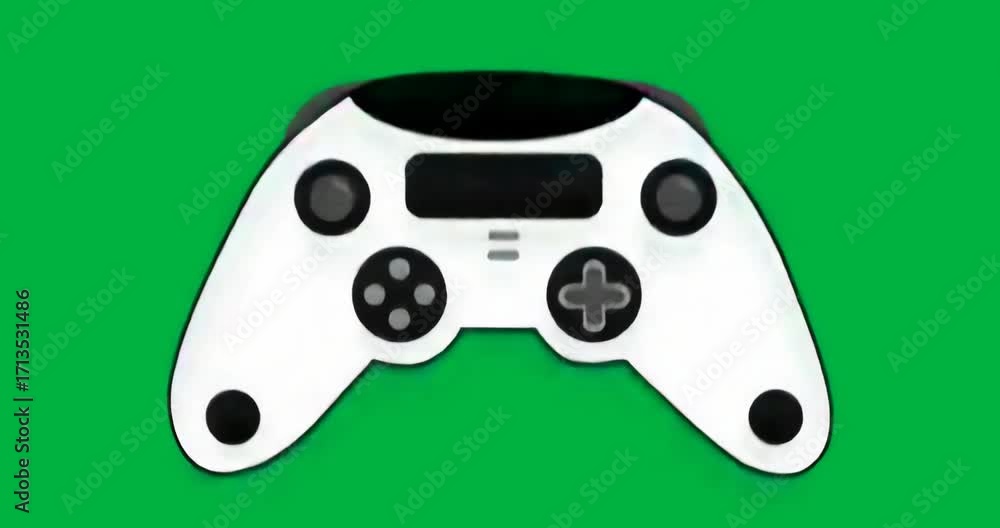 Aufkleber every second blue aura pulsating around white gaming controller on clear canvas emphasizing shape