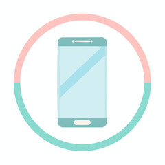 Mobile Phone Icon Simple Pastel Design for Apps and Websites