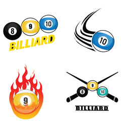 One set of billiard designs, suitable for various visual needs or logos
