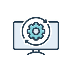 Color illustration icon for build