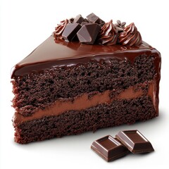 Decadent Chocolate Cake Slice with Rich Frosting