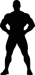 the unseen strength a bodybuilders silhouette, isolated on transparent background