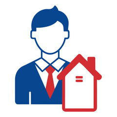 Real estate agent icon representing professional home services