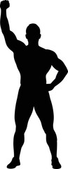 unstoppable a silhouette of strength and triumph, isolated on transparent background