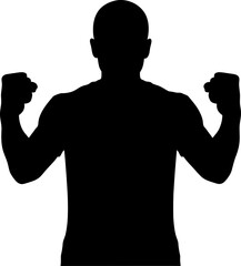 unstoppable strength a silhouette of power and resolve, isolated on transparent background