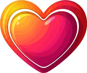 vibrant double heart love, passion, and warmth, isolated on transparent background