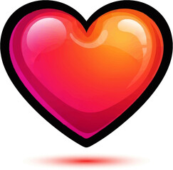 vibrant heart a symbol of passion and love, isolated on transparent background