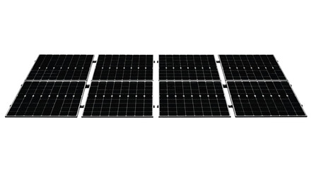 Array of black solar panels producing clean renewable energy for sustainable power generation vector