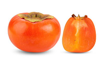 ripe persimmons isolated on transparent png (Image from camera)