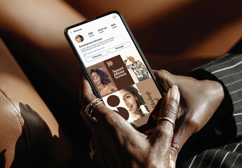 Hand Holding Smartphone Mockup