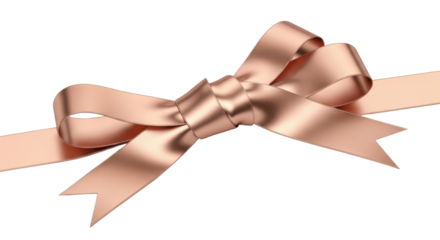 Elegant pink bow for gift wrapping isolated PNG with Transparent Background