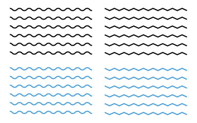 Wave Line Vector Set &ndash; Wavy, Zigzag, and Squiggly Horizontal Lines for Patterns, Underlines, and Decorative Illustrations.