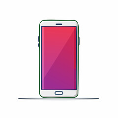 Cartoonstyle smartphone with a blank white screen and green frame.