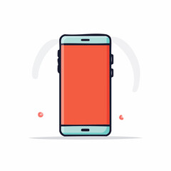 Modern Smartphone with Coral Screen and Teal Frame.