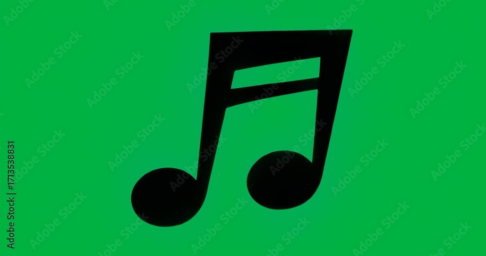 Poster on playback start, double eighth note staying centered on transparent backdrop showing music focus