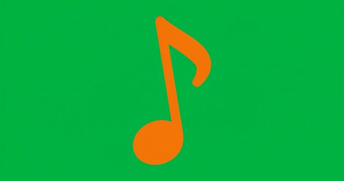 On start orange eighth note rotating clockwise for subtle sway on transparent background