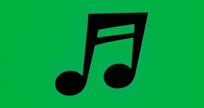 On playback start, double eighth note staying centered on transparent backdrop showing music focus