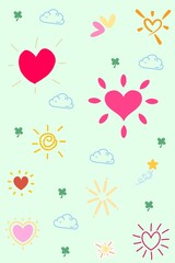 seamless background with hearts