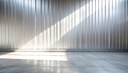 Modern interior with light streaming through a metal wall
