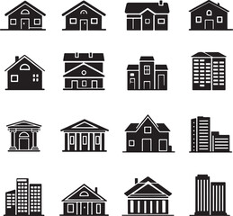 Modern architectural building design with geometric elements