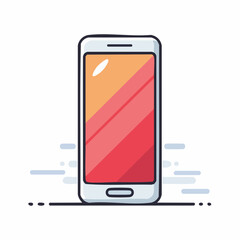 Flat Design Smartphone with Vibrant Gradient Screen.