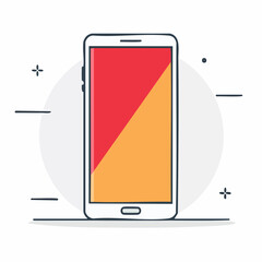 Simple Line Art Smartphone with BiColored Screen.