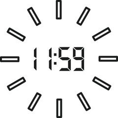 New Year Countdown Digital Clock Vector - Festive Midnight Celebration Timer