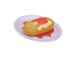 chicken parmigiana icon 3d illustration render