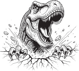 Majestic dinosaur head illustration for educational content