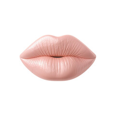 Fototapeta premium Lips 3D PNG Minimal Pink Lips Front View Transparent