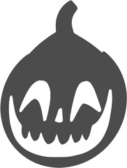 Spooky Halloween Jack-o-lantern pumpkin silhouette with carved face.