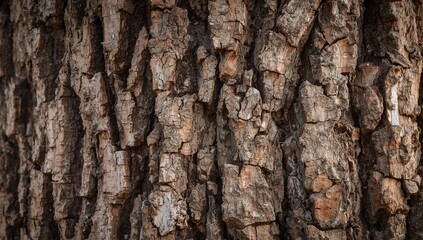 Obraz premium Detailed Closeup of Rough and Textured Tree Bark, Exhibiting Natural Beauty.