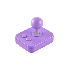 Joystick Gamepad Retro Style Lavender 3D PNG Isolated
