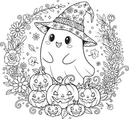 Spooky halloween vector design with classic colors and playful elements